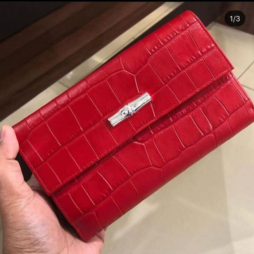 LONGCHAMP WALLET CROCO - RED - LONG