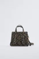 ZARA CROSSBODY WITH TOP HANDLE  - SNAKESKIN - SMALL