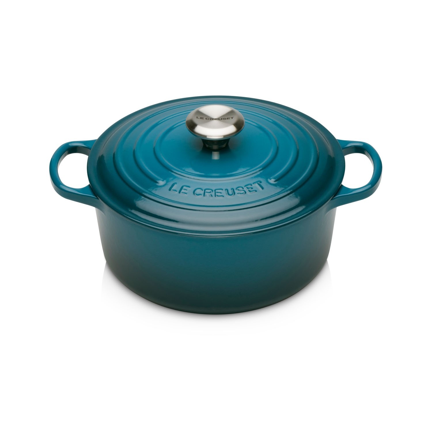 Le Creuset Signature Round Casserole - Deep Teal - 18cm