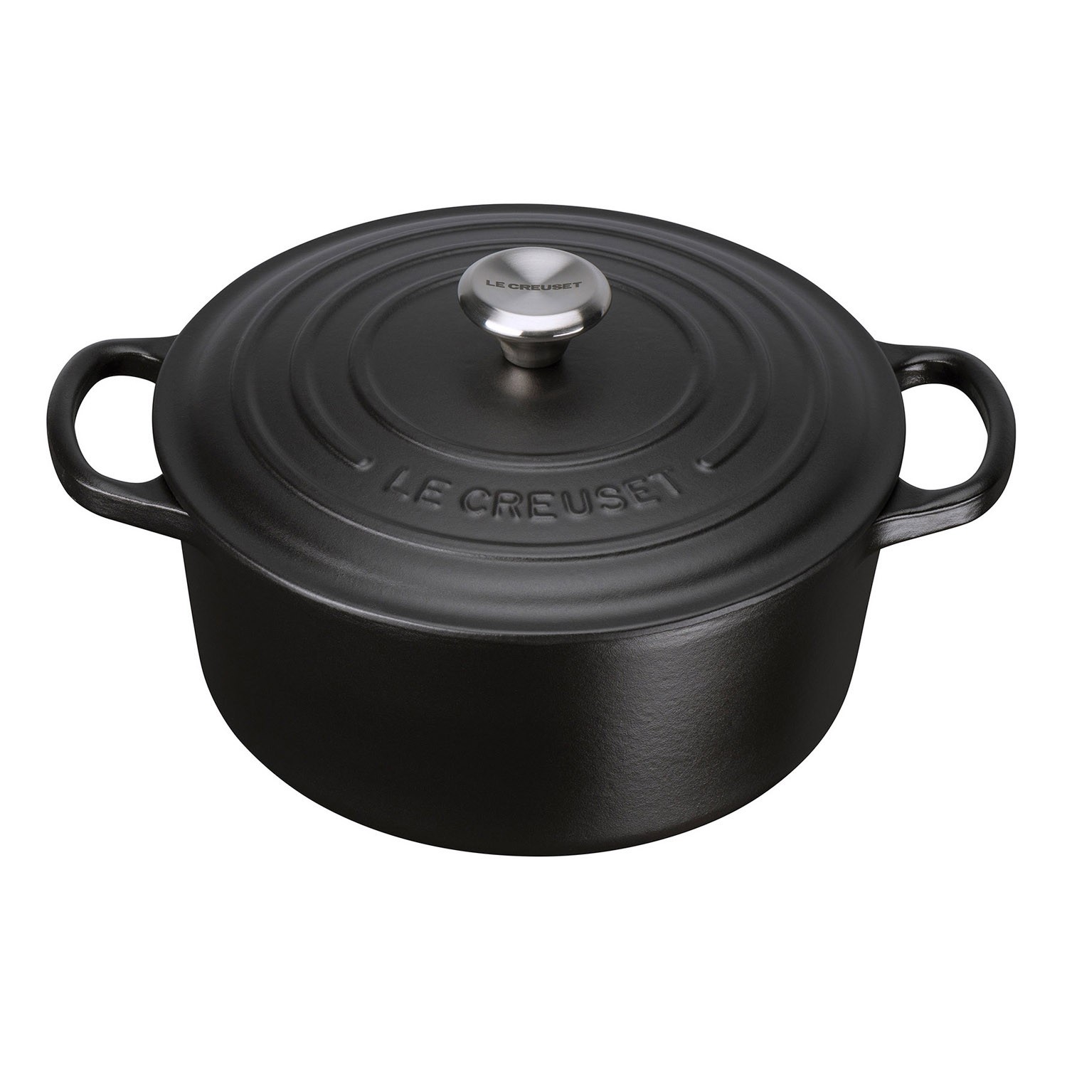 Le Creuset Signature Round Casserole - MATT BLACK - 14cm