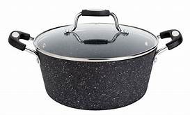 SCOVILLE STOCK POT WITH GLASS LID - BLACK - 24 CM