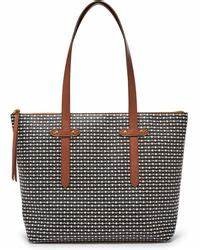 FOSSIL FELICITY TOTE - BLACK/WHITE - SHB1993005