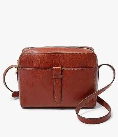 Fossil Sydney Leather Crossbody in Red