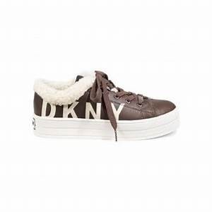 DKNY SURI LOW TOP PLATFORM - DARK BROWN - UK 6.5