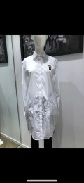 KARL LAGERFELD KOCKTAIL POPLIN SHIRT DRESS 203W1301 - WHITE - SIZE M / 42