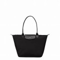 LONGCHAMP NEO TOTE - BLACK - SMALL LONG HANDLE