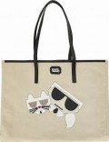 KARL LAGERFELD K/KOCKTAIL COUPLE CANVAS TOTE - NATURAL - ONE SIZE 208W3009