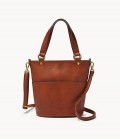 FOSSIL AMELIA SMALL BUCKET BAG - BRANDY