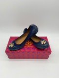 TORY BURCH CLAIRE ELASTIC BALLET 61551 - ROYAL NAVY/GOLD - SIZE US 7.5