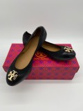 TORY BURCH CLAIRE ELASTIC BALLET 61551 - PERFECT BLACK/GOLD - SIZE US 7.5