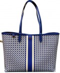 TORY BURCH TILE T LINK TOTE - JEWEL BLUE - 64206