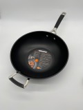 TNS OPEN STIRFRY PAN NS W/LONG HANDLE & HELPER HANDLE - Black - 26cm