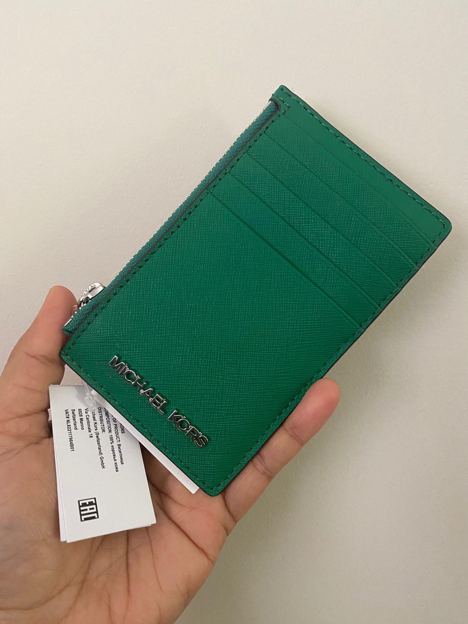 Michael Kors Card Case/wallet - Palmetto Green - Medium / 35F2STVD2L