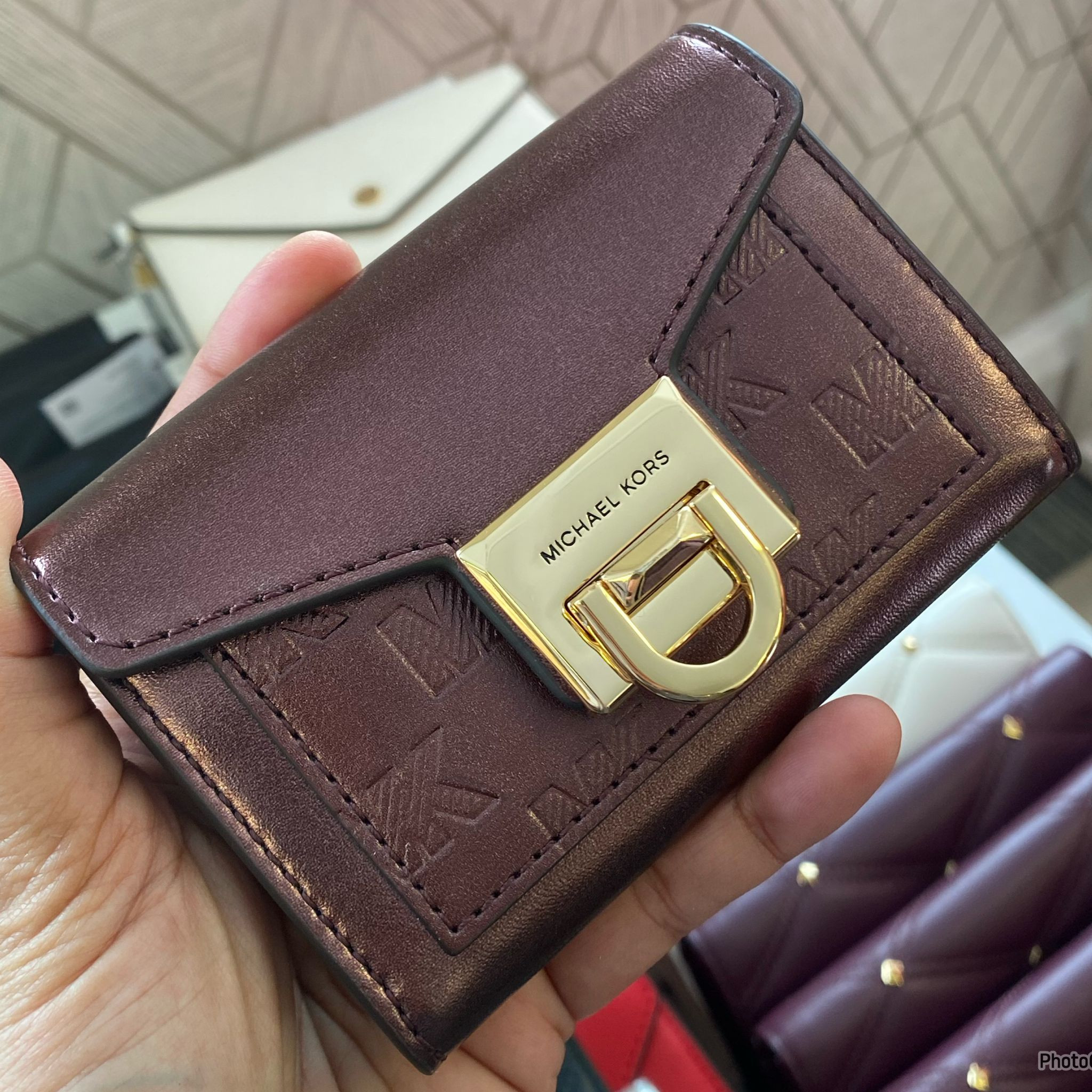 Michael Kors Medium Flap Wallet/Card Case - Bordeaux - 35F2GNCF2M