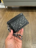 Michael Kors Card Case with chain - Black/Silver - 34F2ST9D50 / 11.5 X 8 CM