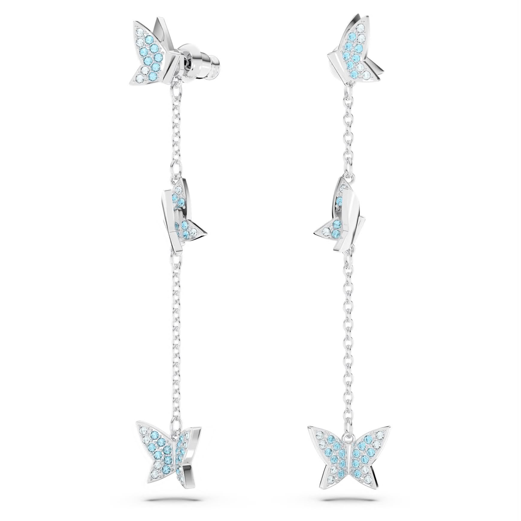 Swarovski Earring - Pe Chain Blu/Rhs - 5662182