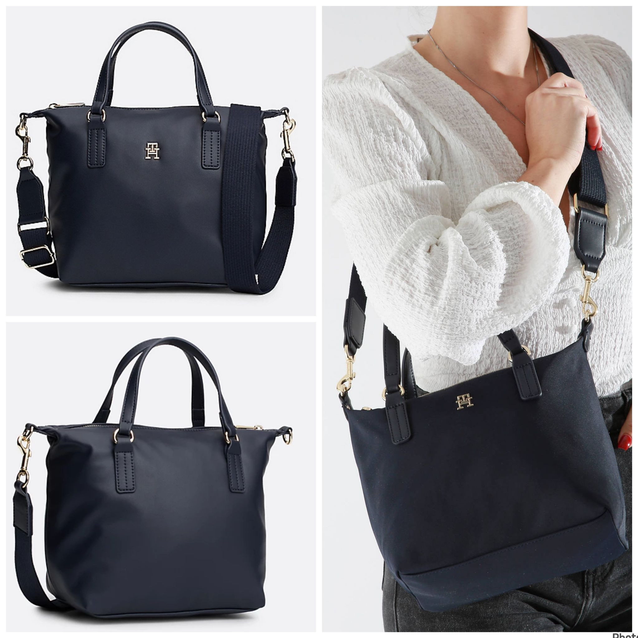 Tommy Hilfiger Poppy TH Small Tote - Navy - 28 x 23 x 14 CM