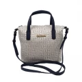 TOMMY HILFIGER POPPY JACQUARD TOTE WITH LONG STRAP - SMALL