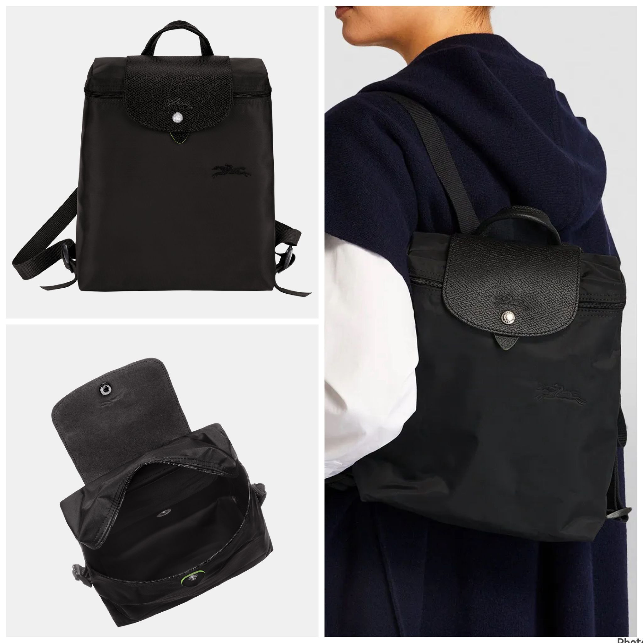 Longchamp Li Pliage Backpack - Black - L1699919001