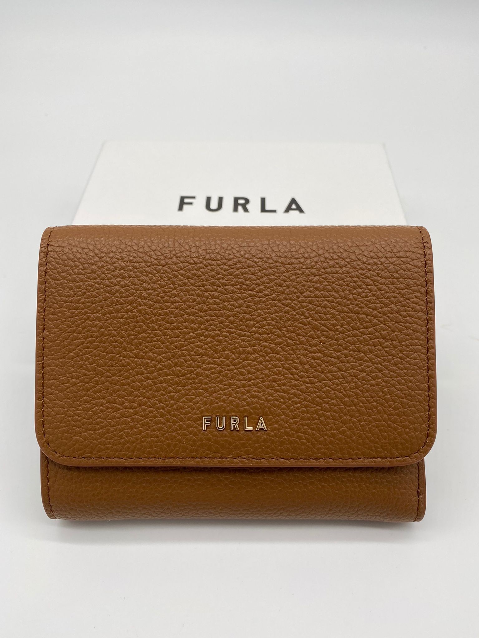 Furla Ritzy Tri Fold Purse - Cognac - Medium