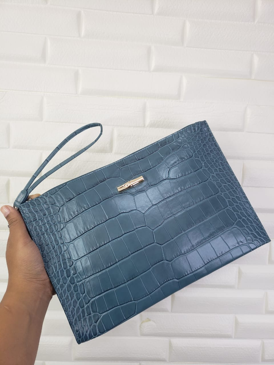 Longchamp Croco Wrislet - Blue - L2042924323 / 20 x 30 cm