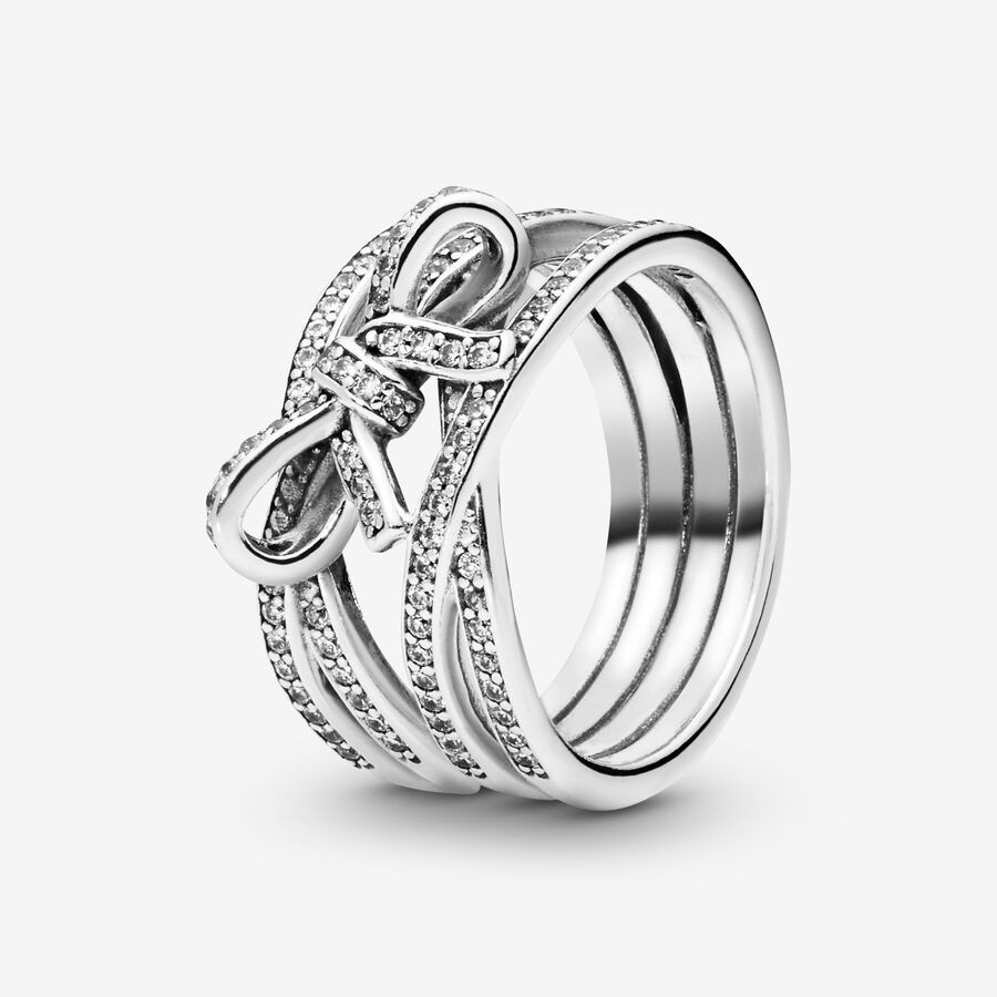 Pandora Bow Ring - Silver - Size 52