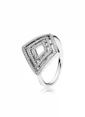 Pandora Geometric Ring - Silver - Size 54