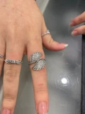 Pandora Ring - Silver - Size 50 / Shimmering Phoenix Feather Statement 190960CZ