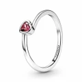 Pandora Ring - Red Tilted  Heart Solitaire 199267C01 - Size 48