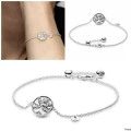 PANDORA SPARKLING FAMILY TREE SLIDER BRACELET - SILVER - 597776CZ / 18 CM/ ADJUSTABLE