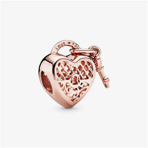 Pandora Charm - Love You Heart Padlock - One Size