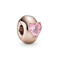 PANDORA CHARM - PINK HEART SOLITAIRE CLIP CHARM - ONE SIZE