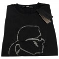 KARL LAGERFELD KAMEO EMBOSSED T- SHIRT - BLACK - SIZE L - 203W1717