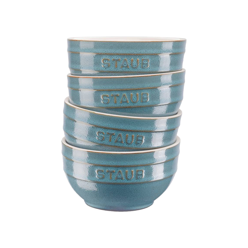 Staub Ceramic Bowls Set of 4 - Ancient Turquoise - 12cm