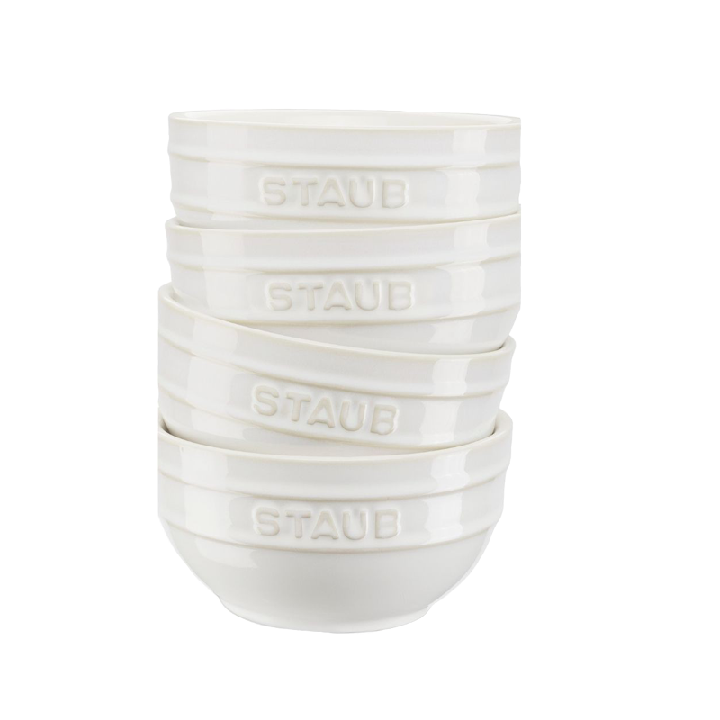 Staub Ceramic Bowls Set of 4 - Ivory - 12cm