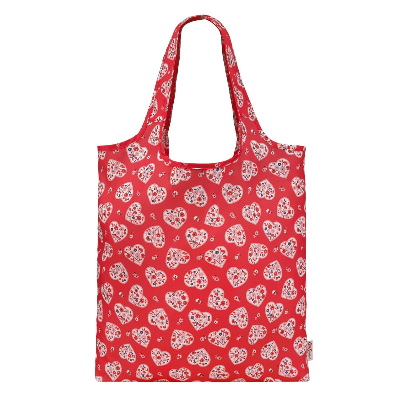 Cath Kidston Foldaway Shopper - Flower Heart Red Pink - One Size