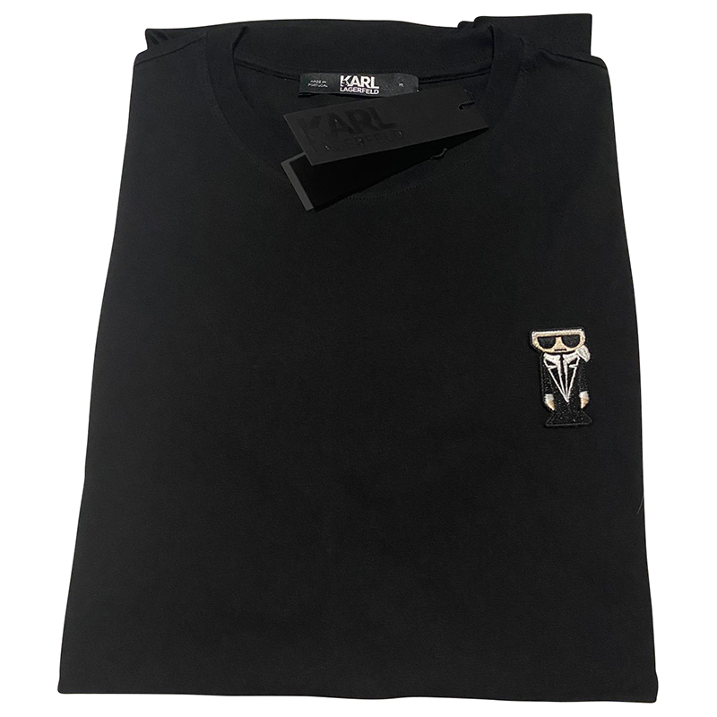 KARL LAGERFELD K/KOCKTAIL PATCH TEE - BLACK - SIZE XL - 97KM1703