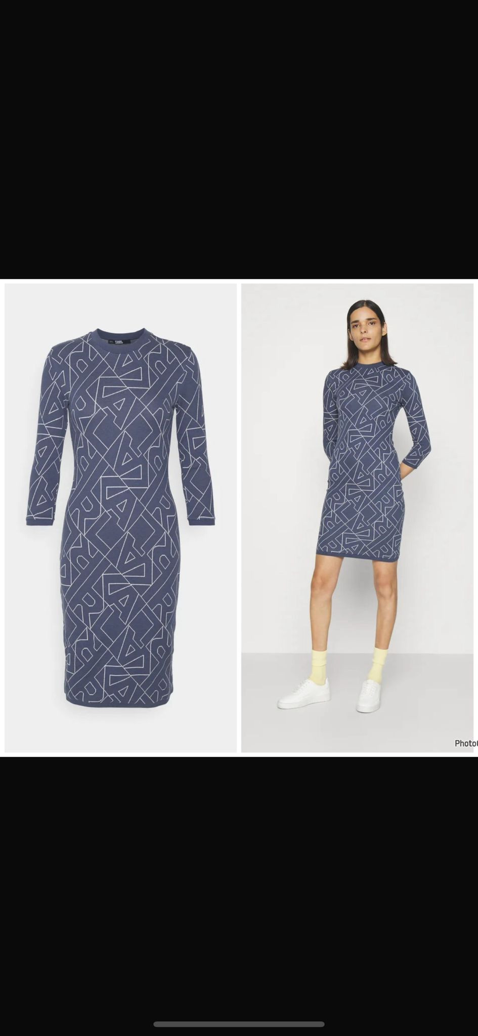 Karl Lagerfeld Athleisure Logo Knit Dress  - 23WW1311 / Mood Indigo - Size L