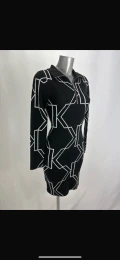 KARL LAGERFELD BIG MONOGRAM FITTED ZIP DRESS - 24SW1330/BLACK - SIZE S