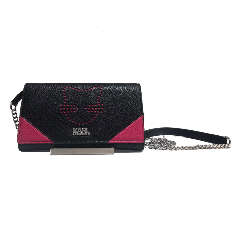 chanel pink and black purse