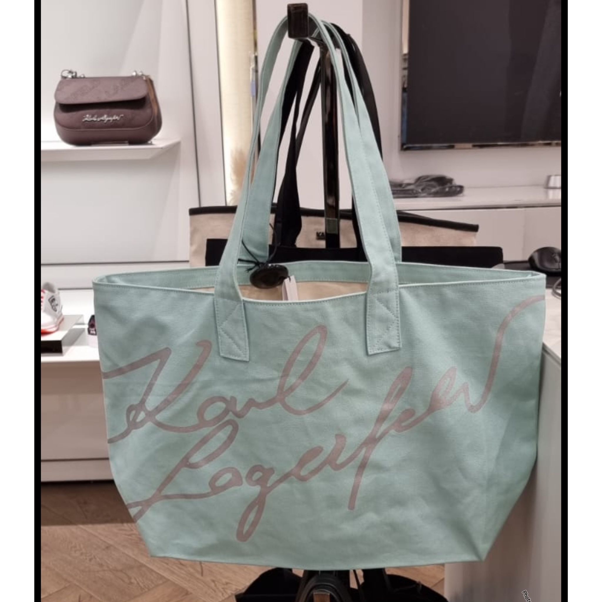 Karl Lagerfeld K/Style Canvas Tote - Aqua - 23WW3039 / 57 X 35 X 15 CM