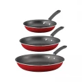 Tramontina Gourmet Selection Frying Pans Set of 3 - Red - 8, 10, 12 Inch