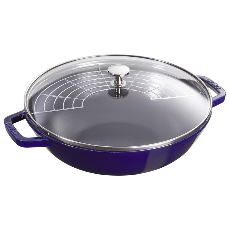 STAUB WOK WITH RACK 131922991B - Dark blue - 30cm