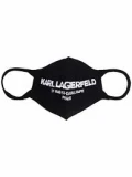 KARL LAGERFELD FACE MASK - KNIT BLACK / WHITE - ONE SIZE