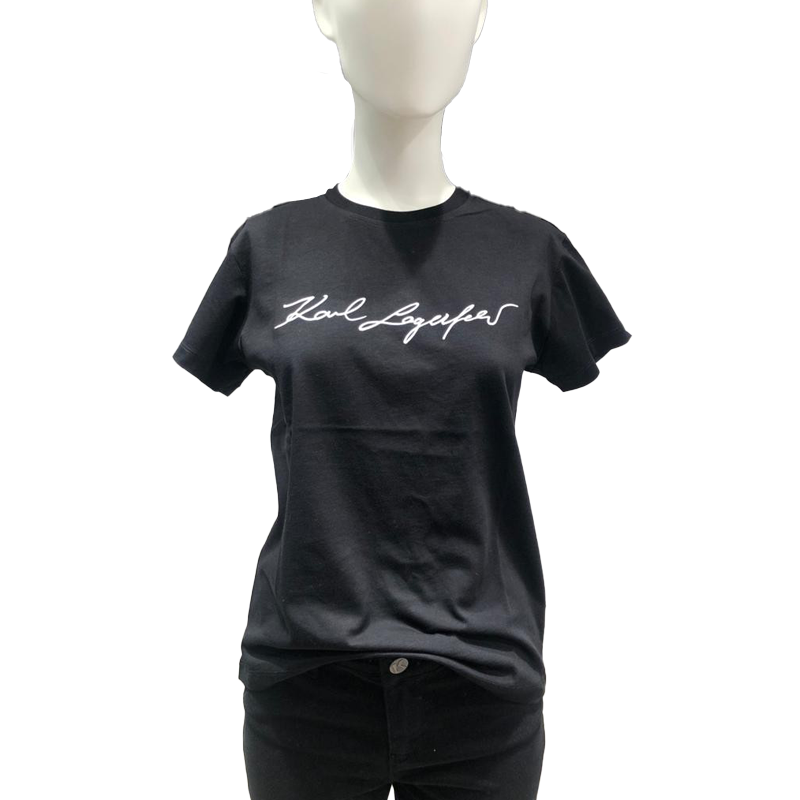 Karl Lagerfeld Signature T-shirt - BLACK - SIZE S