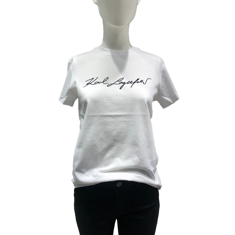 Karl Lagerfeld Signature T-shirt - WHITE - SIZE M