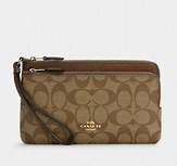 Coach Wrislet - Im/Khaki/Saddle - Double Zip One Size