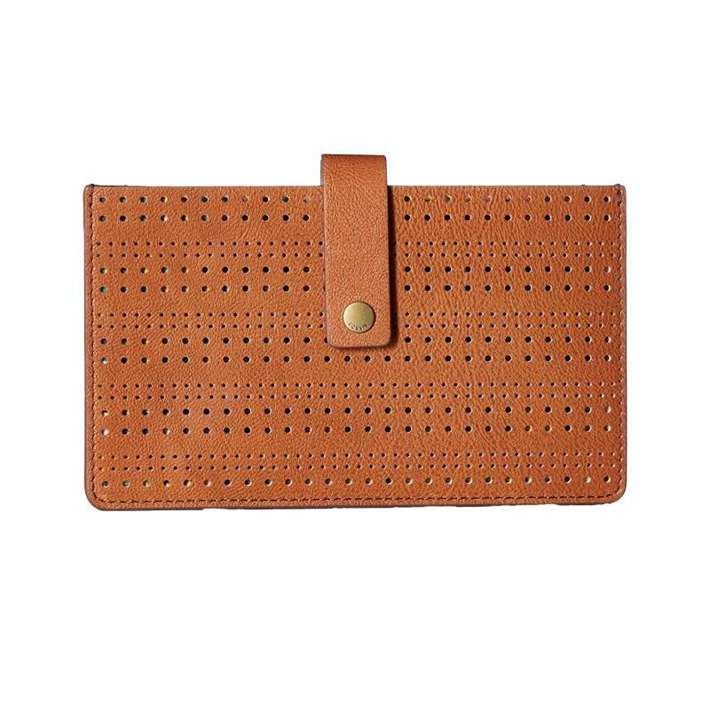 Fossil Women's Vale Perforated Tab Leather Wallet SL7681216