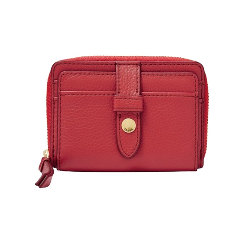 Fossil Fiona Poppy Red Zip Coin Wallet SL7702621