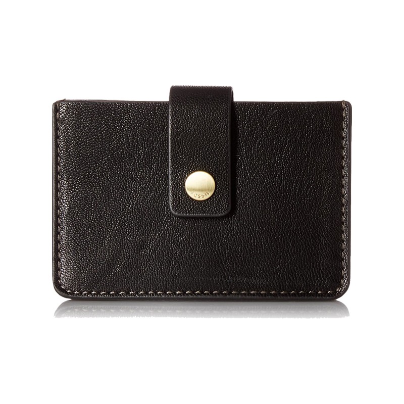 FOSSIL MINI Wallets Mini Tab Wallet de crédit/visite Grise Black Noir 